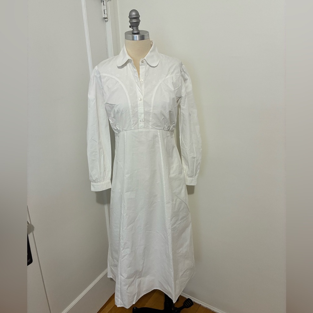 Cotton poplin midi dress